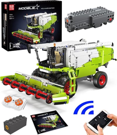 Mould king Maaidorser Tractor | Boerderij Trekker modelbouw | Creator classic autos’s bouwpakket | Compatibel met lego of mega bloks | Hollandse cadeautjes | Technische speelgoed ideas voor expert volwassenen & kinderen | 1508 bouwstenen