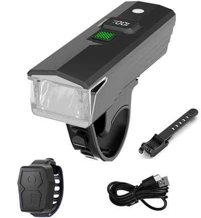 Fietsverlichting-Fietslampjes-fietsverlichting usb oplaadbaar-fiets verlichting2025 Anti-reflectie voor- en achtersensoren - Fietslamp, 5 lichtstanden Fietslamp - Lange batterijduur Waterdichte fietsaccesso-Inclusief luidspreker-Zwart