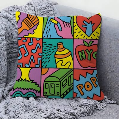 Kunst K-Keith Kunstenaar K-H-haring Gelukkige Draak kussensloop bankkussenhoes huis kamer decoratie kindercadeau 50x50cm