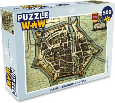 Puzzel Kaart - Dokkum - Antiek - Legpuzzel - Puzzel 500 stukjes