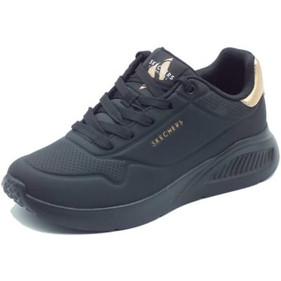 Skechers UNO LITE - SHIMMER ALONG Dames Sneakers - Zwart