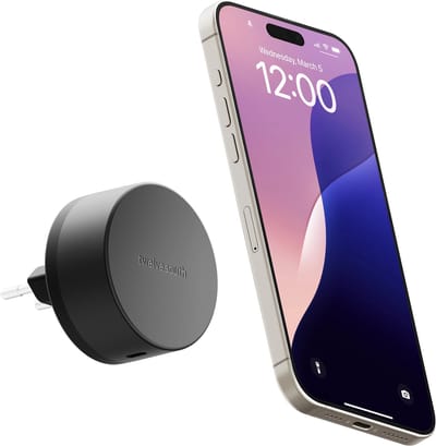 Twelve South PowerBug EU Draadloze Wand Oplader – 35W Snelladen – Tegelijk Twee Apparaten Opladen – Compatibel met Qi2 en MagSafe Apparaten - Zwart
