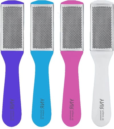Set van 4 stuks dubbelzijdige voetvijl voet rasp vijl dode huid remover voetscrubber harde huid remover voetverzorging voor natte en droge gebarsten voeten