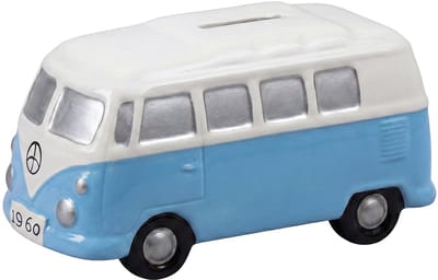 Clayre & Eef Spaarpot Bus Geel Keramiek