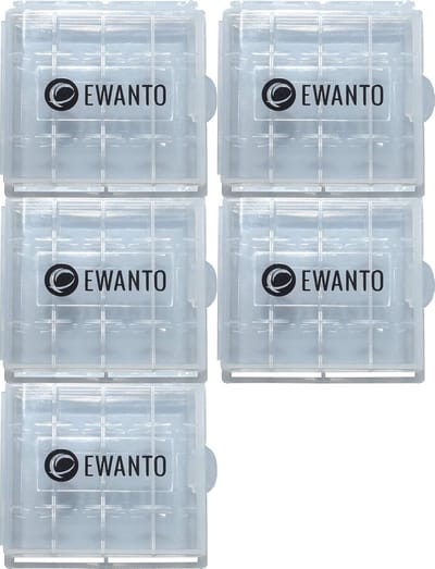 Batterij Opbergdozen - Accu Houders - Orde Scheppen - Stapelbaar Ontwerp - 5 Stuks - Transparant