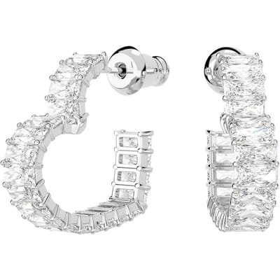 Swarovski Matrix Effen Design - Oorbellen Damesoorbellen Zilver 5689693 Box+Shopping Bag (Random Color) white