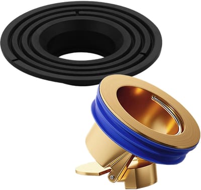 Dailygoods- Afvoer Terugstroomstootkussen - Afvoergatreduceerder - Messing Geurlok Afvoerkernplug - Snijbare Pakking - Geschikt voor Keuken/Badkamer - Afvoerkraan