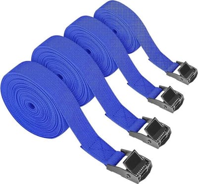 4 stuks spanbanden 7 m, blauwe Spanriem Verstelbaar, Ratel Tension Strap voor karren Motorfiets auto kofferbak kajak hangmatten luifel beschermkap van meubilair auto