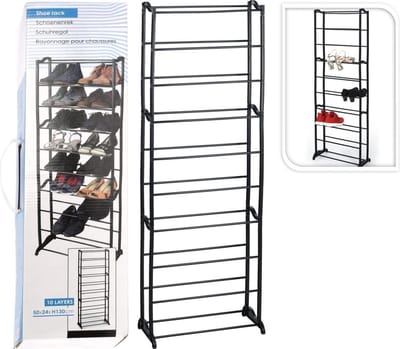 solutions Schoenenrek - 10 laags - Zwart - Metaal