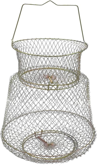Vismand Opvouwbaar - Krabbenkorf Viskorf - Vissen Vangen - Met Dubbele Deuren - 33 x 45 cm - Metaal