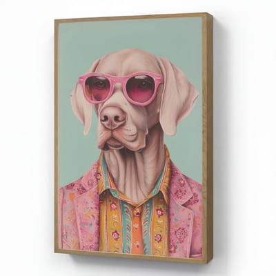 Wandlamp 70x100 cm - Oplaadbaar - Hond - Overhemd - Bloemen - Bril - Wandlampen binnen woonkamer - Slaapkamer lamp - Decoratieve nachtlamp - Vloerlamp draadloos
