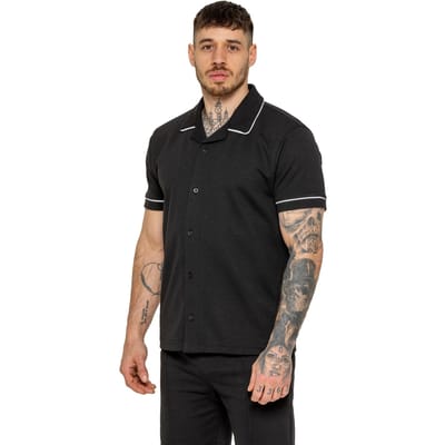 Enzo | Heren Korte Mouw Piping Shirt