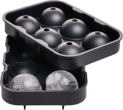Siliconen Ronde ijsblokjes vorm - 5CM - Hoogwaardig Siliconen - BPA Vrij - 6 ijsblokjes - Zwart