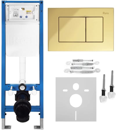 Rea - Inbouwframe Set Voor Wc Slim 024n Met J Gold Bedieningsplaat