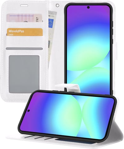Hoesje - Geschikt voor Samsung Galaxy A56 - Luxe Bookcase - Walletcase Hoes - Portemonnee - Cover - Telefoonhoes - Wit