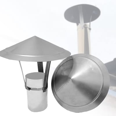 Dakgoot Kap - Schoorsteenkap Regenkap - Schoorsteen Beschermen - Conisch Ontwerp - 80 mm - Zilverkleurig