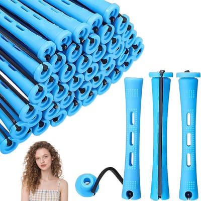 Haarkrullers Set - Zonder Hitte - Haar Stylen - Lichtgewicht Materiaal - 60 Stuks - Blauw