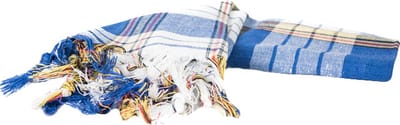 Beauty & Care - Pestemal blauw geblokt 170 x 80 cm - 1 st.. new