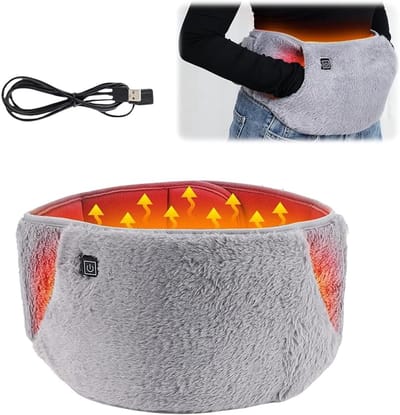 Oplaadbaar USB Verwarmingskussen Voor Rugpijn 41.3 Inch Verwarmde Rugmassagekussen Verlichting Bij Krampen En Onderrugpijn Voor Thuis Kantoor Of Auto Grijs 117.5 X 22 Cm