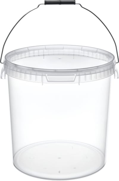 1x Garronda Emmer Met Deksel - 20 L - Verpakkingsemmer - Emmertje - Rond - Transparant GD-PL-BIS-Tra