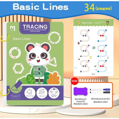 34 Pagina's Herbruikbaar Magisch Tekenboek Leren Gericht Tekenen & Penbeheersing Coaching Bevat en Gum Essentieel ideaal voor white