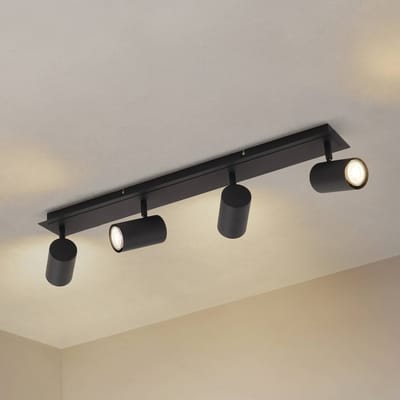 Lindby - buitenspot - 4lichts - Staal, aluminium - H: 16.5 cm - GU10 - zwart zand