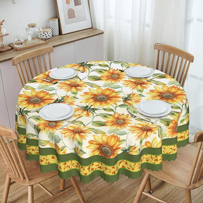 Couronne de fleurs du Jour de l'Indépendance Nappe rectangulaire imperméable Fleur étoile rouge bleue Drapeau USA Housse de table pour dîner cuisine 140x180cm