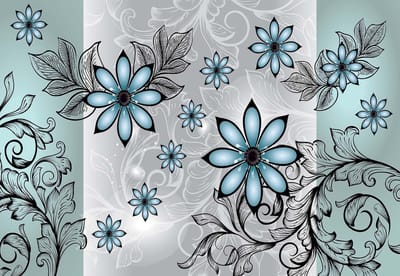 Fotobehang Flowers Floral Pattern | XL - 208cm x 146cm | 130g/m2 Vlies