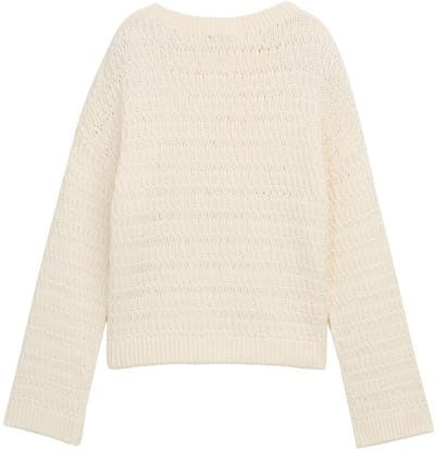 Tom Tailor Denim - Gebreide trui met relaxte pasvorm - Maat XL - off white