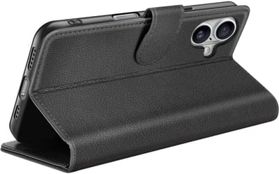 Zanae, Hoesje geschikt voor iPhone 17 Air - Wallet Case & Magneetsluiting, Zwart