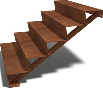 Cortenstaal tuintrap - 5-trede - 120 x 120 x 85 cm - MySteel