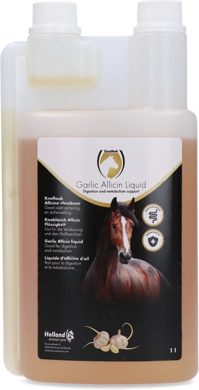 Excellent Garlic Allicin Liquid EU - 1 Liter - Verhoogt weerstand en activeert afweersysteem - Geschikt voor paarden