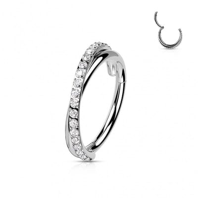 Piercing PVD High Quality clicker crossed 1.2x10 - zilver - LMPiercings