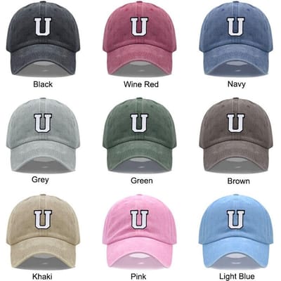 Initialen A-Z Borduur Baseballpet Voor Mannen Vrouwen Hoge Kwaliteit Gewassen Katoen Dad Hats Team Sport Vizieren Snapback Petten Black Hat gray