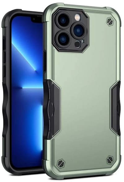 Cityhoesje - iPhone 15 Pro Max - Non-slip Stripes- - PC+TPU Backcase - Groen