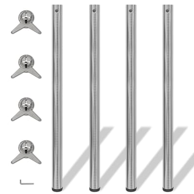 vidaXL - Tafelpoten - in - hoogte - verstelbaar - geborsteld - nikkel - 1100 - mm - 4 - st