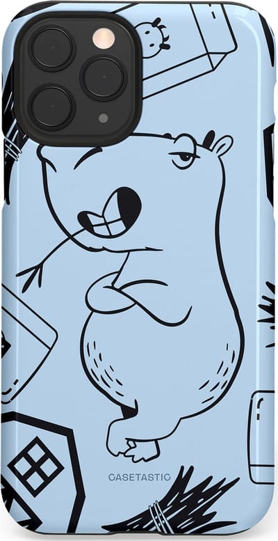 Casetastic Hoesje Geschikt voor Apple iPhone 11 Pro - Stijlvolle Beschermende Duo-layer Case - Capibara chillen
