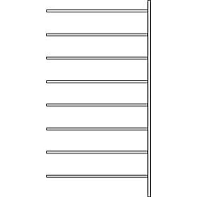 Aanbouwstelling R 3000, 8 legborden, B 1315 mm x D 500 mm, legborden gelakt