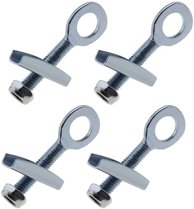 Dailygoods - Kettingspanner - Staal - 4 stuks - Zilver - Voor Motorfiets Fietsen en Elektrische Fietsen - 12 mm Gat - Stevige Bevestiging