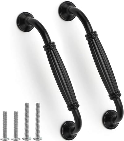 Set van 12 Zwarte Kastdeurgrepen van Aluminium, Mat Zwart, Lange Boogtrekhandgrepen voor Keuken en Slaapkamer Meubilair, 96mm Gatafstand