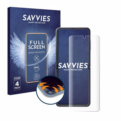 Savvies - Screenprotector voor Samsung Galaxy Z Flip 5G - Folie Beschermfolie transparant volledig dekking 4 Stuks