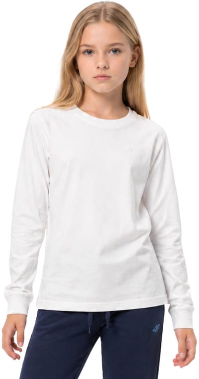 4F T-shirt voor meisjes Longsleeve Wit - Maat 140cm