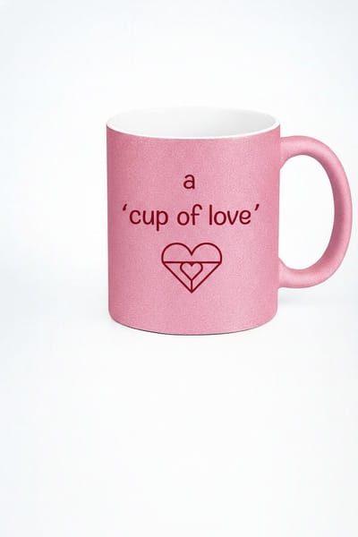 Roze 'A Cup of Love' Mok met Hart Design - Romantisch Liefdescadeau