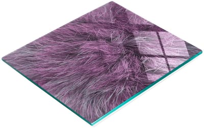 Multifunctionele decoratieve snijplank van gehard staal voor de keuken, roze bontkleur, 60x52 cm
