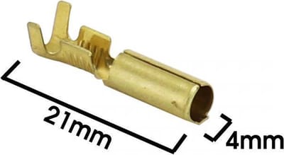 10 ronde kabelschoen niet-geïsoleerd vrouwelijke cilindrische plug messing 4mm voor motoren