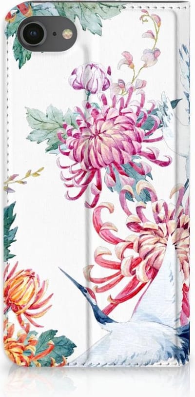 Book Case voor iPhone 7 | 8 | SE (2020) | SE (2022) Hoesje maken Bird Flowers
