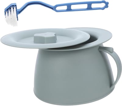 Draagbaar Toilet - Nacht Emmer - Thuisgebruik - Versterkt Plastic - 22.30 x 22.30 x 13.60 cm - Lichtgroen