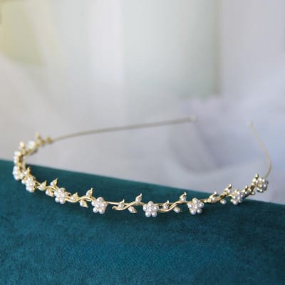 Prachtige elegante parel strass bloem haarbanden hoofdband vrouwen meisjes haar hoofd hoepel band accessoires hoofdtooi hoofddeksels gray