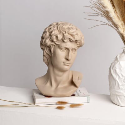 Nordische Stijl Neo-Klassieke Buste Sculptuur Hars Woonkamer Decoratief Accent (35 cm, Beige) 19.812x17.9832x34.9758 cm