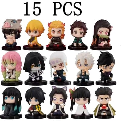 Demon Slayer 15 Stuks/Set 4,5cm Mini Nezuko Figuur Tanjirou Kisatsutai Hashira Model Speelgoed Ornamenten Anime Periferie Kawaii Poppetje